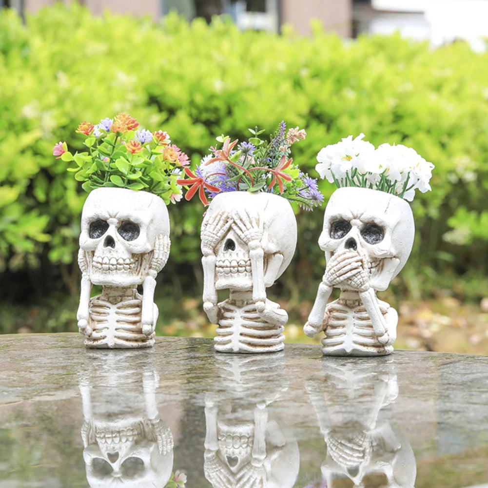 Cache Pot Tête de Mort